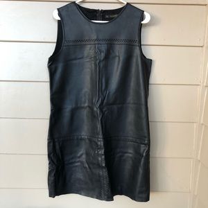 Zara basic black dress, faux leather